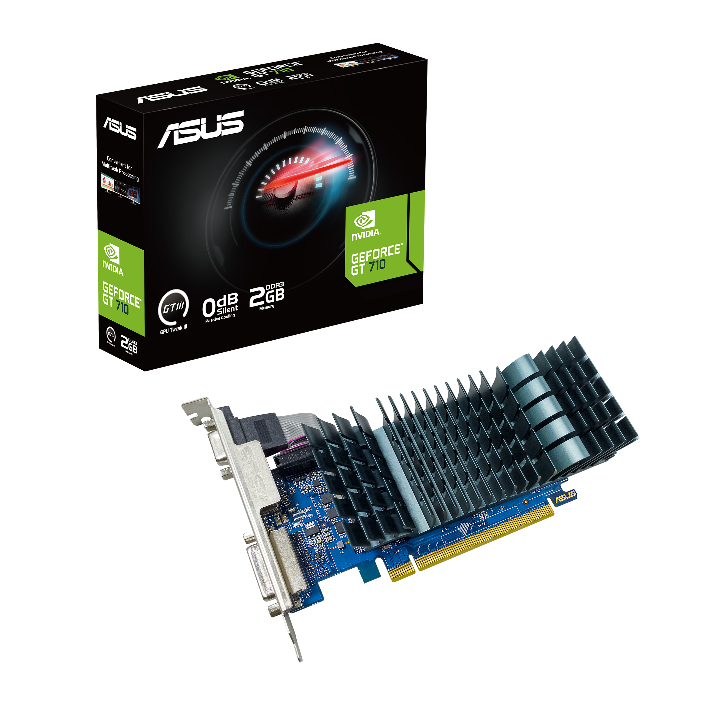 PLACA DE VÍDEO BLUECASE GT 710 2GB DDR3 64 BITS, C/ LOW PROFILE - BP-GT710-2GD3DBX  - Geforce - Bluecase