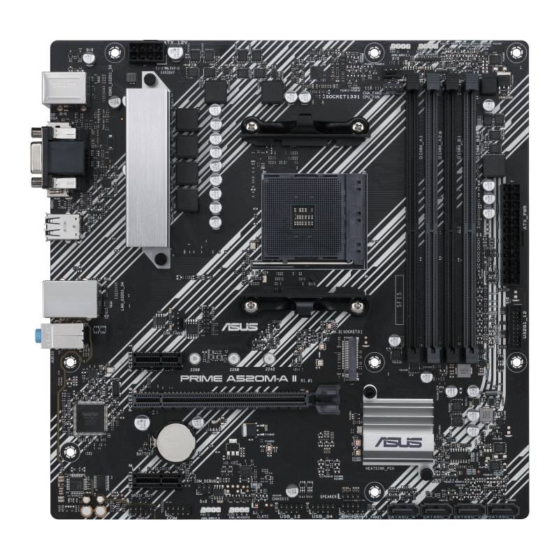 ASUS Prime A520M-A II/CSM AMD AM4(3rd Gen Ryzen) microATX Commercial  Motherboard(ECC Memory,M.2 Support,1Gb Ethernet, DP/HDMI 2.1/D-Sub,  4K@60HZ