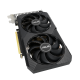 Front angled view of the ASUS Dual GeForce RTX 3050 SI V2 OC Edition graphics card showcasing the fans