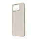Grey phone case angled 45 degrees to the left, showcasing its precise camera cutout and smooth finish.