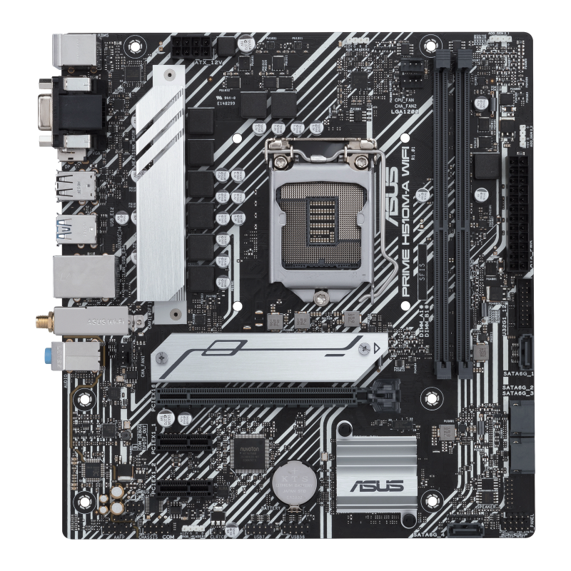 PRIME H510M-A WIFI/CSM motherboard, front view 