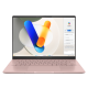 玫瑰金 ASUS Vivobook S 14 OLED 從正面打開。