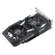 Front angled view of the ASUS Dual GeForce GTX 1650 OC Edition 4GB EVO graphics card