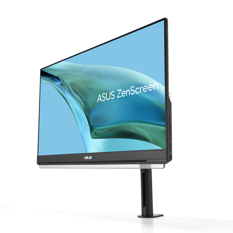 ZenScreen MB249C, front view with monitor arm