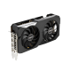 Dual AMD Radeon RX 6650 XT OC Edition graphics card, angled top down view, highlighting the fans, I/O ports