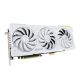 TUF Gaming GeForce RTX 4070 Ti SUPER BTF white graphics card hero shot from the front side 