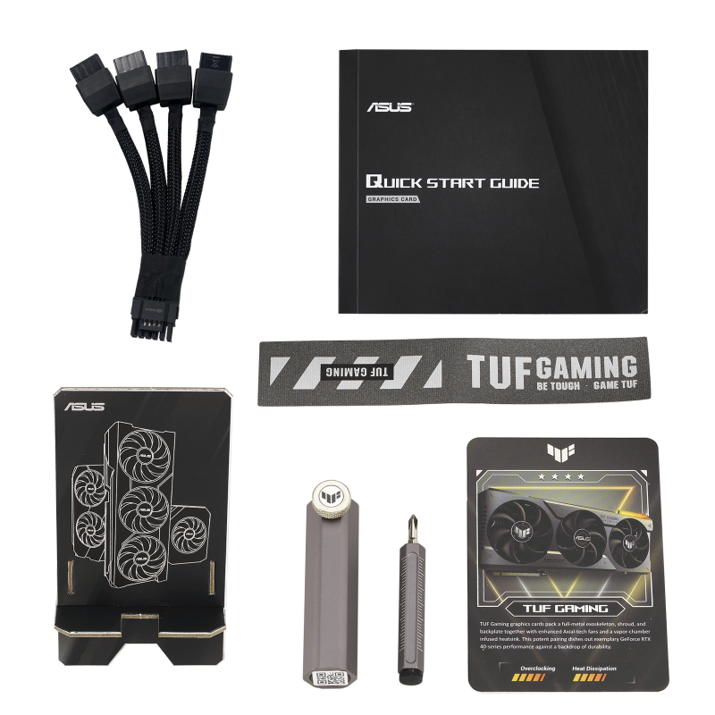 TUF-RTX-4080_Accessory-graphics-card-holder,-velcro-hook-andloop,thank-you-card-and-adapter