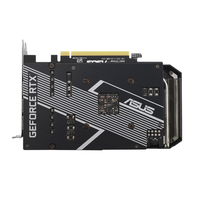 DUAL GeForce RTX™ 3060 Ti V2 MINI graphics card, rear view