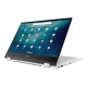 An angled front view of an ASUS Chromebook Enterprise Flip CX5 in stand mode.