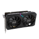 ASUS Dual GeForce RTX™ 3050 8GB graphics card, angled forward view, shocasing the ARGB element