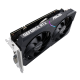 ASUS Dual GeForce RTX 3050 V2 OC Edition 8GB GDDR6 graphics card, angled top down view, showcasing the heatsink