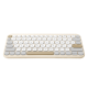 ASUS Marshmallow Keyboard KW100 in Oat Milk color shows in front view.