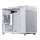 ASUS Prime AP201 White Edition chassis angled shot showing the front and left side, without side panel