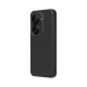 A Midnight Black Zenfone 10 attached with carbon fiber RhinoShield Case