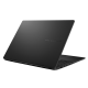 Neutral Black ASUS Vivobook S 14 OLED shown from the back side with a visible stepped hinge design