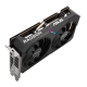ASUS Dual AMD Radeon RX 6500 XT OC Edition graphics card, angled top view, showing off the ARGB element
