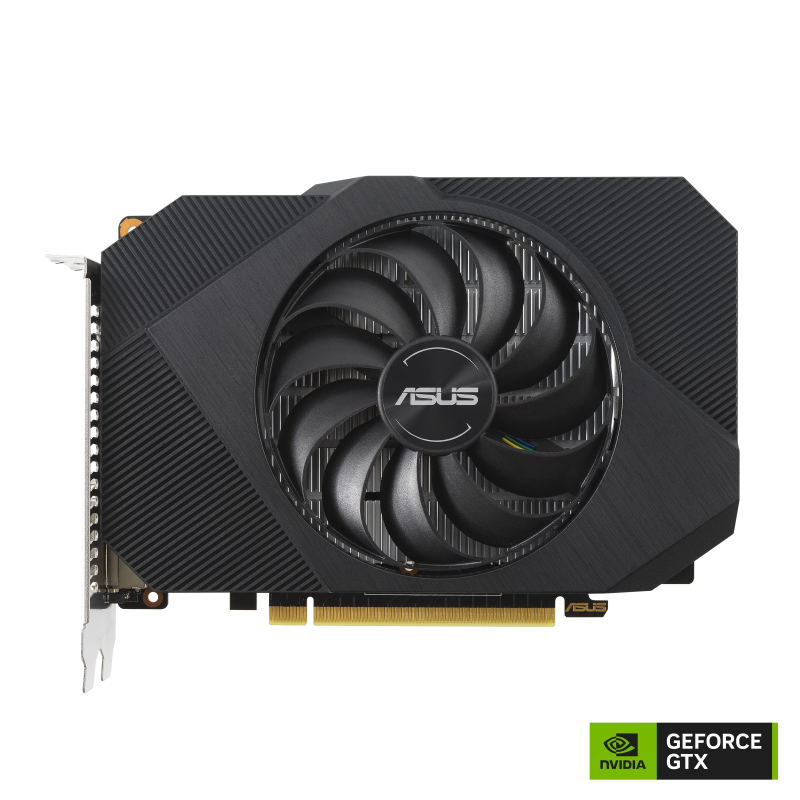 ASUS Phoenix GeForce GTX 1650 OC Edition 4GB GDDR6 V2 graphics card with NVIDIA logo, front view
