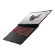 The TUF Gaming A16 gaming laptop opened to 180 degrees, with the TUF logo visible on the screen