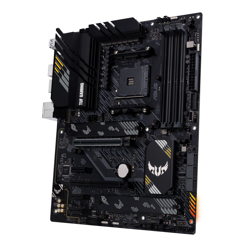 TUF GAMING B550-PRO front view, 45 degrees