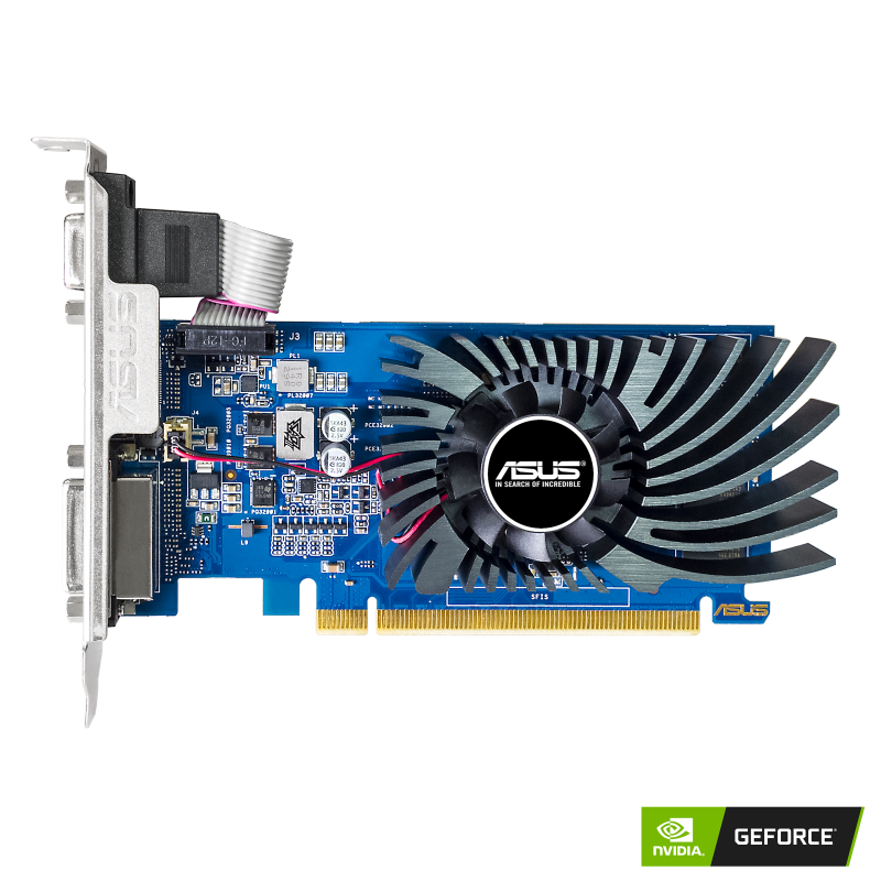 GeForce GT 730 graphics card with NVIDIA logo, front view 