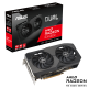 ASUS Dual Radeon RX 6600 V2 packaging and graphics card with AMD logo