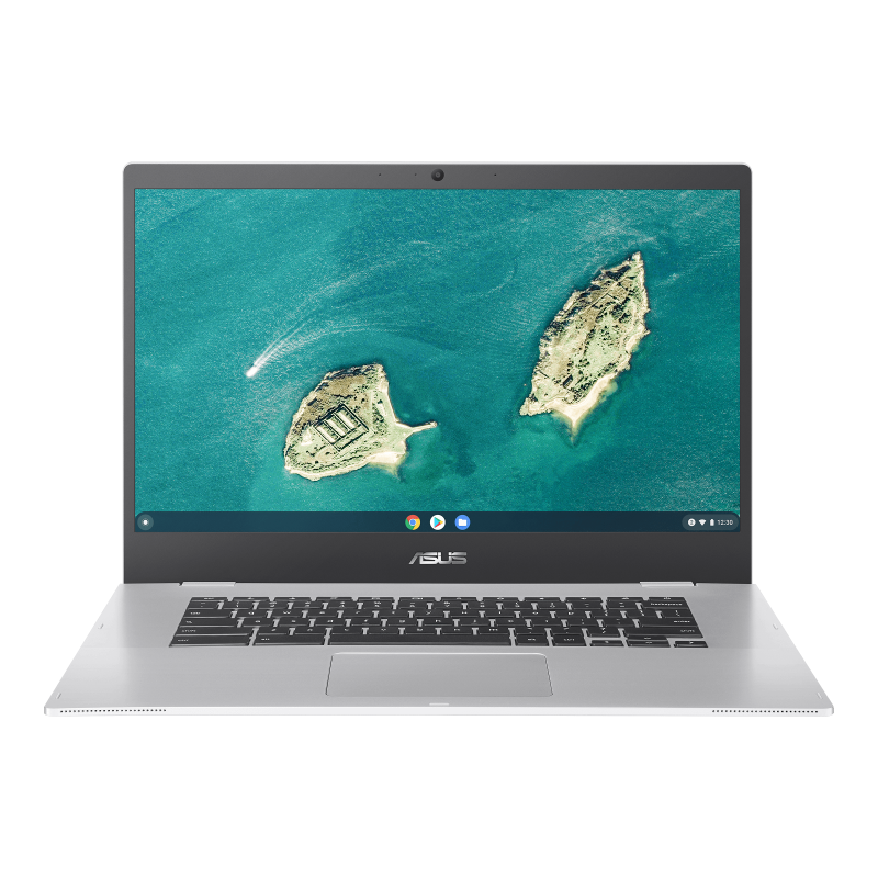 A front-on view of an ASUS Chromebook CX1