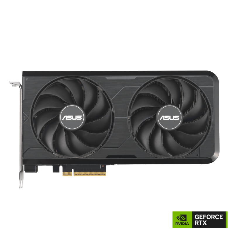 ASUS DUAL GeForce RTX™ 5060 Ti EVO, front view with NVIDIA logo_NV
