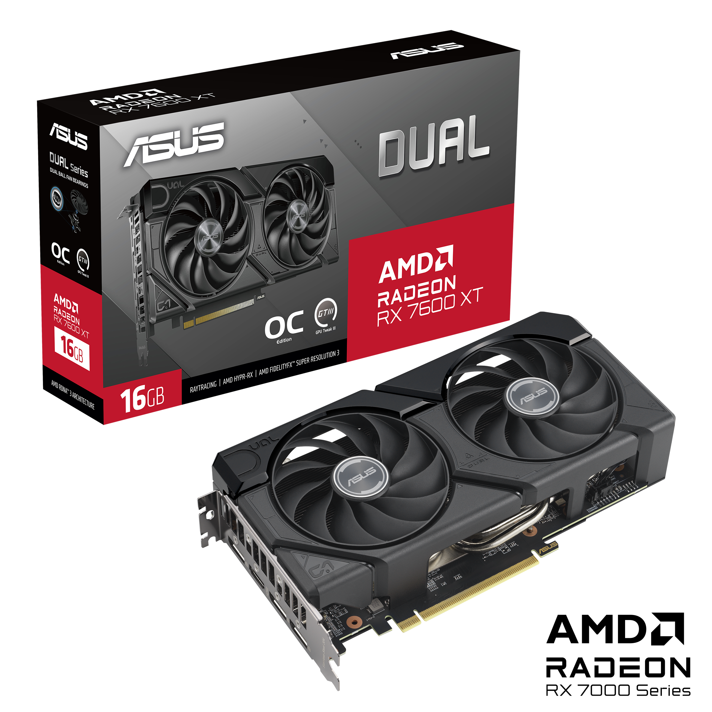 ASUS Dual Radeon™ RX 7600 XT OC Edition 16GB GDDR6